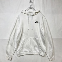 【人気】NIKE / ナイキ パーカー フード付き 裏起毛 ワンポイントロゴ ホワイト サイズＳ/S2736_画像2