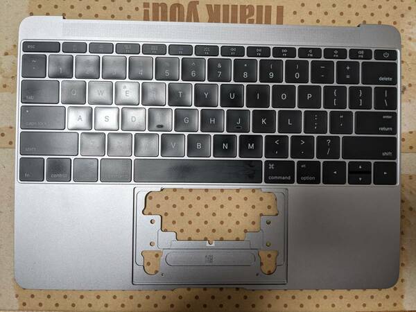 ★超美品★Macbook 12インチ 2016、2017 モデルA1534用US配列キーボード及びパームレスト（スペースグレー色)