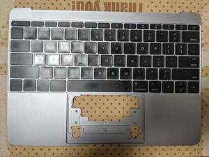 ★ Super Beautiful Goods ★ MacBook 12 дюйм 2016, 2017 Модель A1534 US Layout Клавиатура и ладон (Space Grey)