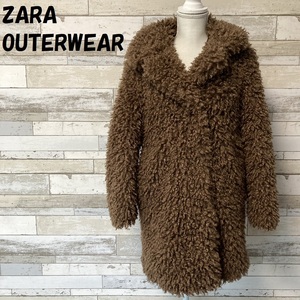 【人気】ZARA OUTERWEAR/ザラ アウターウェア プードルファーコート ブラウン サイズXS レディース/A676