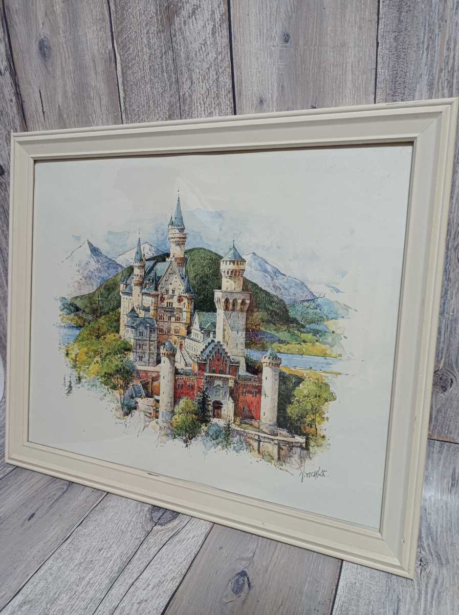 Gerahmtes Bild Schloss Neuschwanstein, Kunstwerk, Malerei, Andere