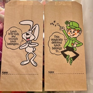 General Mills 1970年代製 トリックス ＆ ラッキーチャームス ペーパーバッグ 2枚セット ゼネラルミルズ ジェネラルミルズ 紙袋