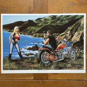 ポスター★David Mann×Easyriders 020『Oh, My Aching..,』★チョッパー/ナックル/パンヘッド/ショベル/ヘルズエンジェルス/Hell's Angels