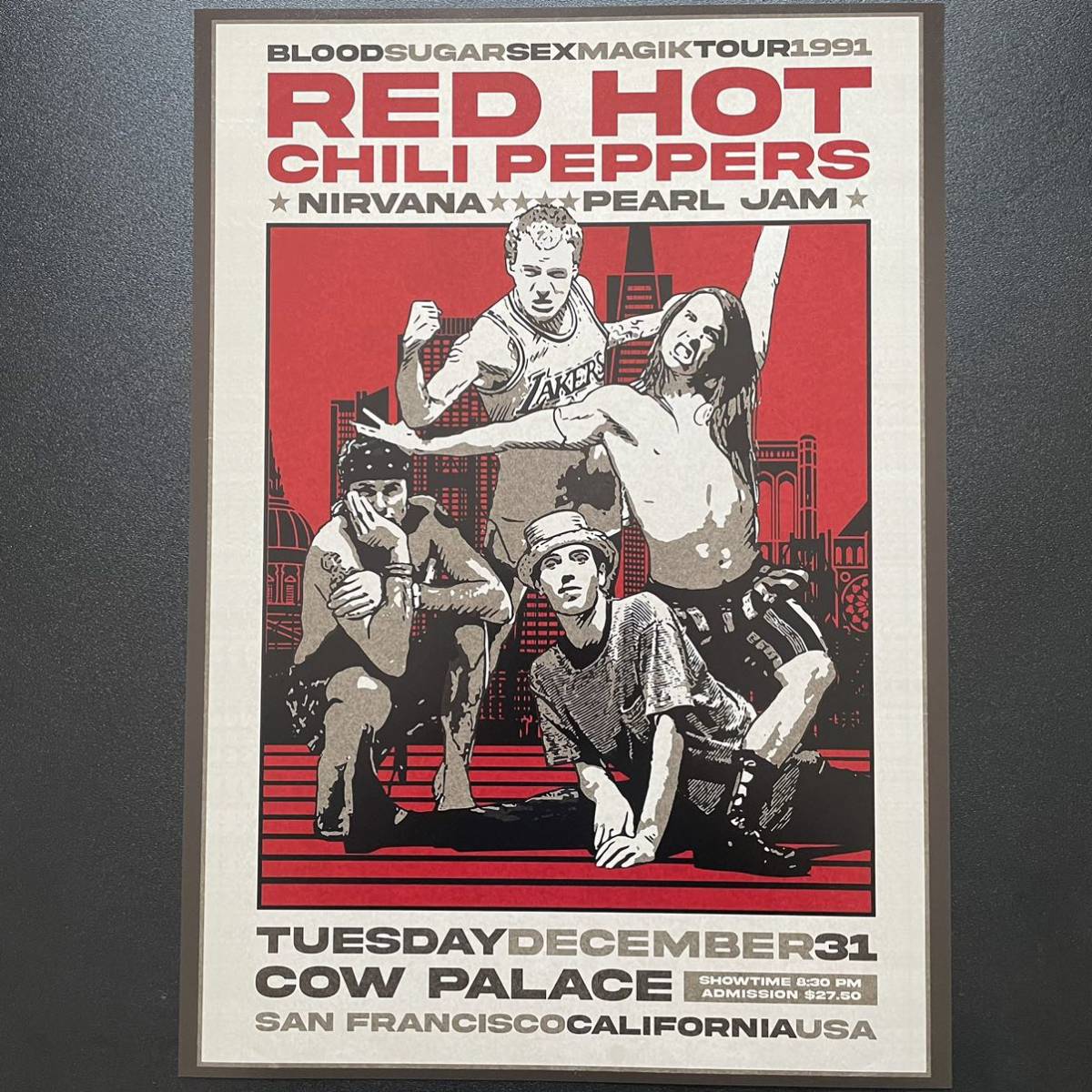 RED HOT B5 CHILI PEPPERS ① ポスター レッチリ 送料込み 額付き 