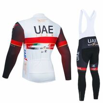 新品 長袖 上下セット No80 Sサイズ UAE サイクルジャージ ウェア メンズ サイクリング MTB ロードバイク 自転車_画像2