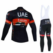 新品 長袖 上下セット No81 XLサイズ UAE サイクルジャージ ウェア メンズ サイクリング MTB ロードバイク 自転車_画像2