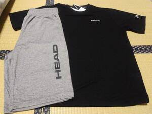 【新品】HEAD 速乾半袖Tシャツ＆ハーフパンツ L 黒×グレー