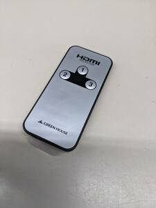 【F-24-22】ジャンク　GREEN HOUSE HDMI SELECTOR 3 HDMIセレクタ GH-HSW301リモコン　未使用品？初期絶縁シート付