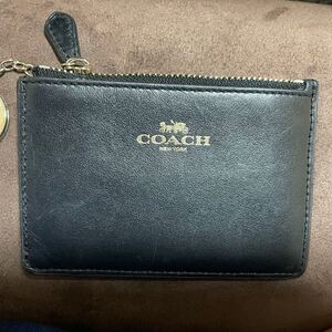 COACH キーリング付き パスケース ブラック