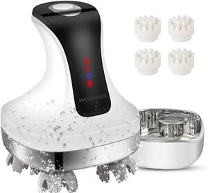 電動頭皮ブラシ IPX7防水 乾湿両用 USB充電台座 電動ブラシ 日本4D技術 頭皮マッサージ器 マッサージャー