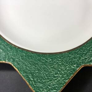 西洋食器 Made in ITALY イタリア VIETRI ヴィエトリ 星形 径２６．５ｃｍ プレート皿 縁グリーン ３枚 テーブルウェアーの画像4