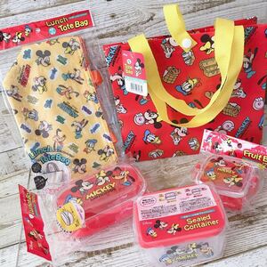ミッキー お弁当箱 トートバッグ ディズニー セリア 6点セット