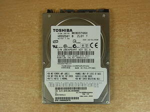 △B/810●東芝 TOSHIBA☆2.5インチHDD(ハードディスク)☆80GB SATA300 5400rpm☆MK8037GSX☆中古品