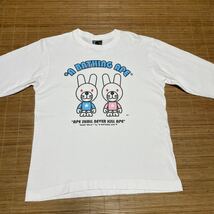 A BATING APE ア ベイシング エイプ BABY MILO ベビーマイロ うさぎ 長袖 Tシャツ ロンＴ ホワイト M アーカイブ オールド NIGO_画像4