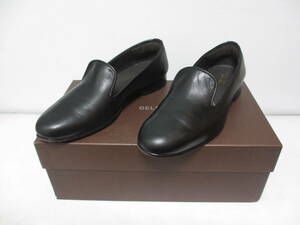 ★美品 BELSIRE ベルシーレ ローファー モカシン 黒 希少38 HANDMADE IN ITALYイタリア製 ミラノ 39 おまけ付き is-fit 靴クリーム BLACK