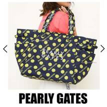 新品★正規★PEARLY GATES/パーリーゲイツ★PG SMILE★ニコ★ロッカーバッグ/ボストンバッグ/バッグ★紺/黄★メンズ/レディース★レア★_画像1