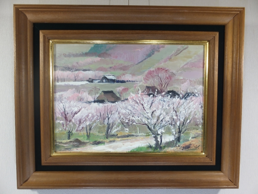 ◎[Authenticity Guaranteed] Handwritten by Zenichi Higuchi (Zenzo) Anzu no Sato F-4 Kofukai member Nitten Collector's item (Hanjiro Sakamoto) Yame City, Fukuoka Prefecture, painting, oil painting, Nature, Landscape painting