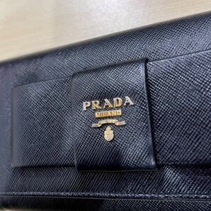 PRADA_プラダ_長財布 1M1132 FIOCCO SAFFIANO フィオッコ サフィアーノ ブラック リボン ギャランティカード有 牛革 レディースの画像7