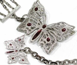 Хорошее состояние Valentino VALENTINO Ремень-цепочка с бабочкой, каменный ремень с бабочкой Bijoux, Valentino, для женщин