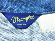 ＵＳＡ製 ラングラー ＷＲＡＮＧＬＥＲ ビンテージ デニム シャツ ジャケット アメリカ製_画像4