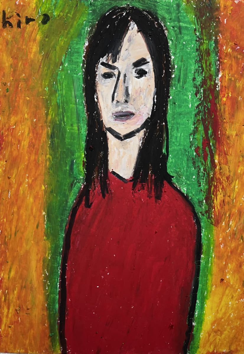 Painter Hiro C Burning Tree, Artwork, Painting, Pastel drawing, Crayon drawing