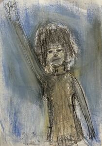 Art hand Auction 絵描きhiro C｢バイバイサンキューガール｣, 美術品, 絵画, パステル画, クレヨン画