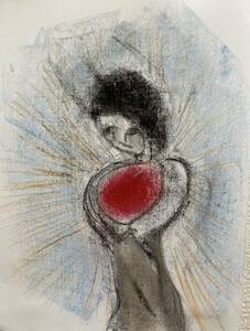 Art hand Auction Painter hiro C Heart Attack, artwork, painting, pastel painting, crayon drawing