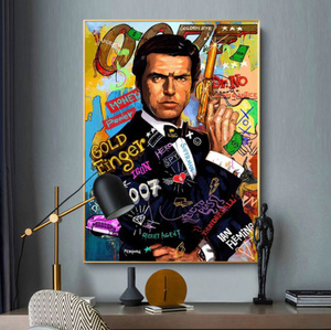 【最安保証】C751 ピアース・ブロスナン　歴代　007 　ポップアート　キャンバスアートポスター　50×70cm インテリア　アート　雑貨