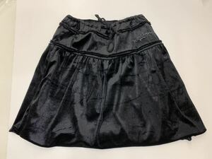 黒のベロアスカート/160/膝上丈/秋冬/シルバーオックス/未使用