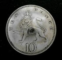 ◆在庫処分◆外貨コイン コンチョ イギリス10ペンス直径24mm_画像1