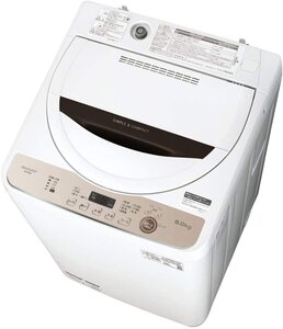 シャープ SHARP 全自動洗濯機 幅56.5cm(ボディ幅52.0cm) 6kg ブラウン系 ES-GE6E-T(新品・未使用)