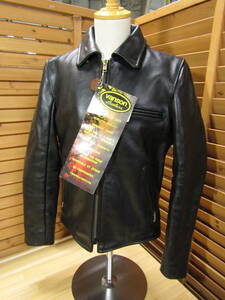 Y free shipping ^546 beautiful goods [VANSON Vanson ] tag attaching 9D leather single rider's jacket black SIZE 36