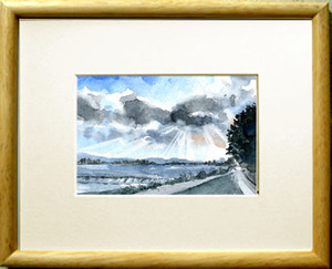 Art hand Auction Nr. 7728 Engelsleiter/Tamagawa / Chihiro Tanaka (Vier Jahreszeiten Aquarell) / Kommt mit einem Geschenk, Malerei, Aquarell, Natur, Landschaftsmalerei