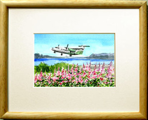 Art hand Auction Nr. 7777 Yanagiran Airport Stockmarknes Airport, Norwegen/Chihiro Tanaka (vier Jahreszeiten Aquarell) Gemälde/Geschenk inklusive, Malerei, Aquarell, Natur, Landschaftsmalerei