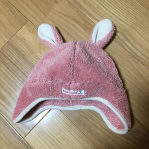 子ども　ピンク　ふわふわ　帽子　４６から４８cm うさぎ 耳付き帽子　かわいい