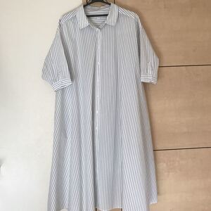 ニコアンド シャツワンピース ストライプシャツワンピース