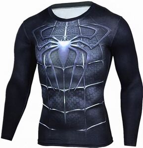 ストレッチインナー長袖タイプ L Tシャツコスプレ 人気デザイン スパイダーマン トレーニングウェア