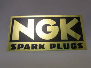 ★送料無料!★【NGK SPARK PLUGS】GOLD ステッカー 横:11cm 縦:5.5cm ★スパークプラグ ロゴ デカール シール