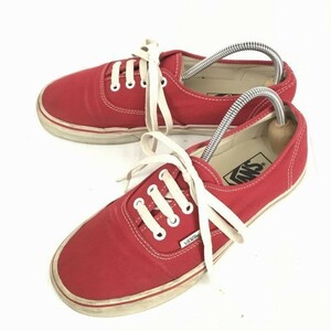 VANS/バンズ★キャンバス生地/ローカットスニーカー【レディース24.5./赤】◆A-181