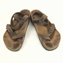 ドイツ製★BIRKENSTOCK★レザー/ラバーストラップサンダル【37/24.0/暗茶】ビルケンシュトック◆Q-39_画像2