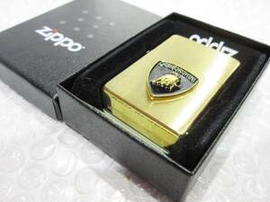 【Spiral】ランボルギーニ(黒) Zippo/真鍮ジッポライター・ゴールド【type2】新品/LAMBORGHINI/