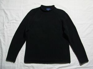 * 90s Vintage J.CREW J Crew roll шея хлопок вязаный свитер sizePL черный *USA б/у одежда женский унисекс шедевр OLD