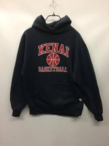 90s USA製 ラッセルアスレチック RUSSELL ATHLETIC スウェットパーカー Mサイズ ブラック KENAI BASKETBALL