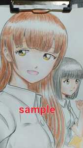 Art hand Auction Hand-drawn illustration: Girl in classroom, Comics, Anime Goods, Hand-drawn illustration