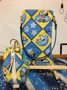 ハンドメイド スマホポーチ カラビナ付きポーチ2点セット スヌーピー