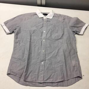  free shipping *TK MIXPICE* short sleeves shirt tops stripe shirt * men's size 3 #30402sj116