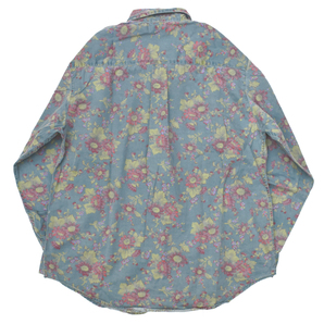 90s usa vintage GAP ギャップ 花柄 プリント コットン シャツ 香港製 size.S オーバーサイズ フラワー タペストリーの画像3