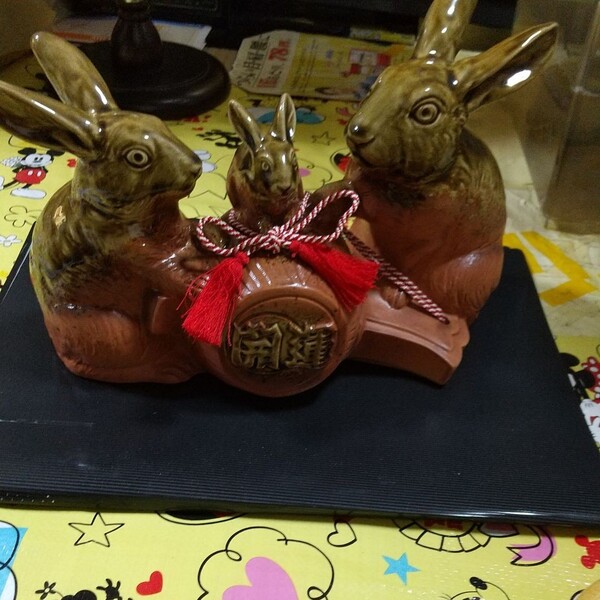 ★(新品未使用品) うさぎ 開運 うさぎ年 金運 黄金 大明神 置物