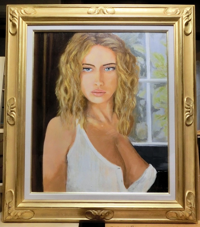 Ramelo, Blonde Woman, No. F15, oil painting on canvas, tattoo box, yellow bag included, authenticity guaranteed, painting, oil painting, portrait