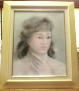 Art hand Auction 데구치 오사무, 여성 (3), F6 사이즈, 캔버스에 에어브러쉬와 아크릴, 정품 보장, 그림, 오일 페인팅, 초상화